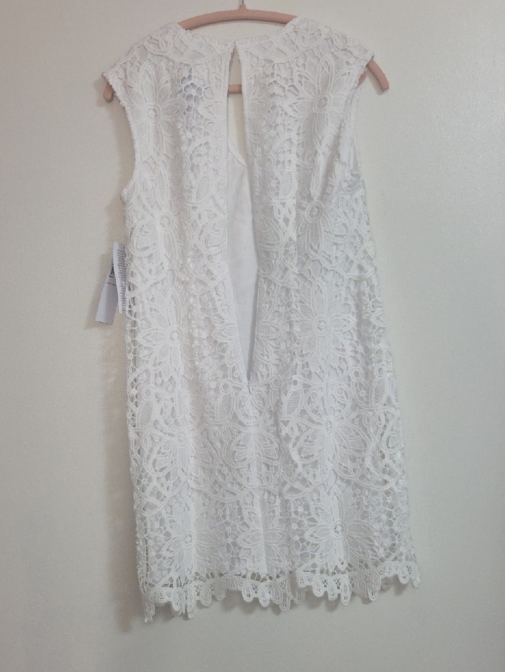 London Times White Floral Lace Mini Dress Size 4 - Picture 12 of 14